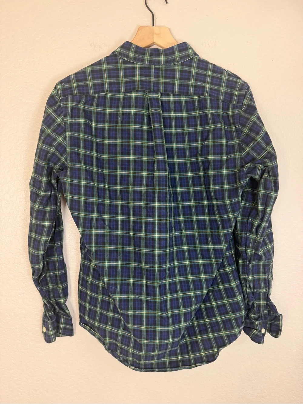 Polo Ralph Lauren RL Slim Fit Tartan Plaid Oxford Shirt Medium Green Navy $130